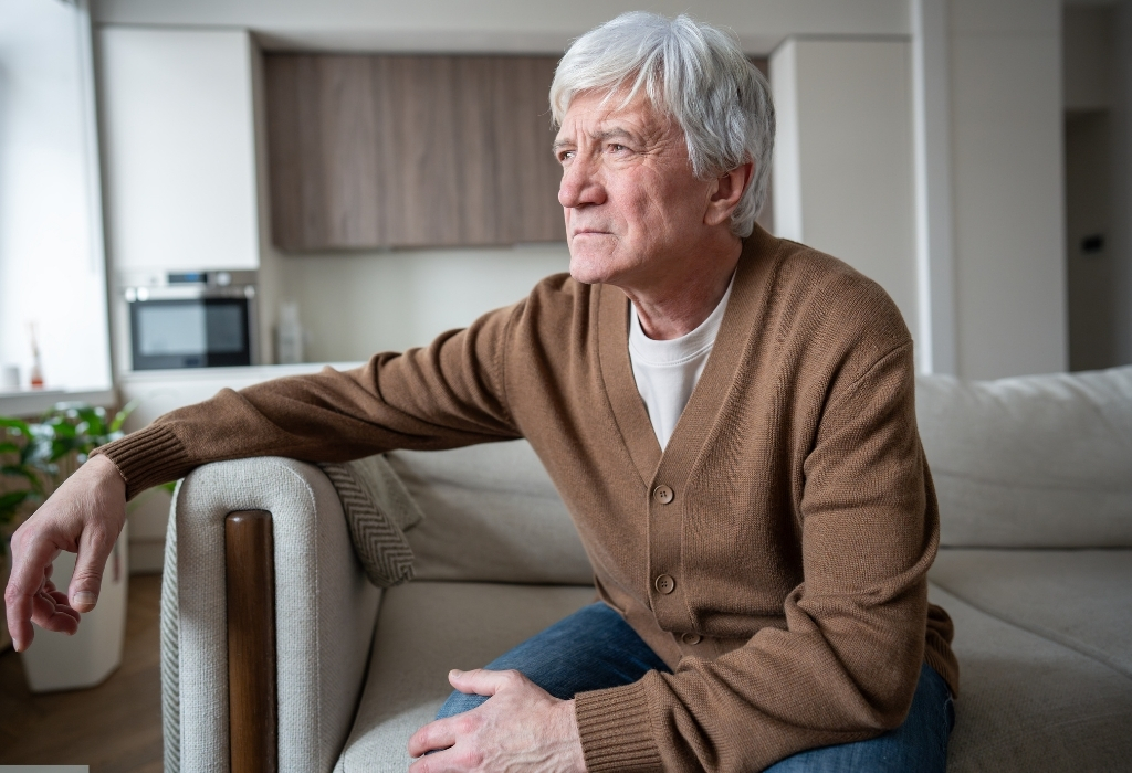 An old man with dementia